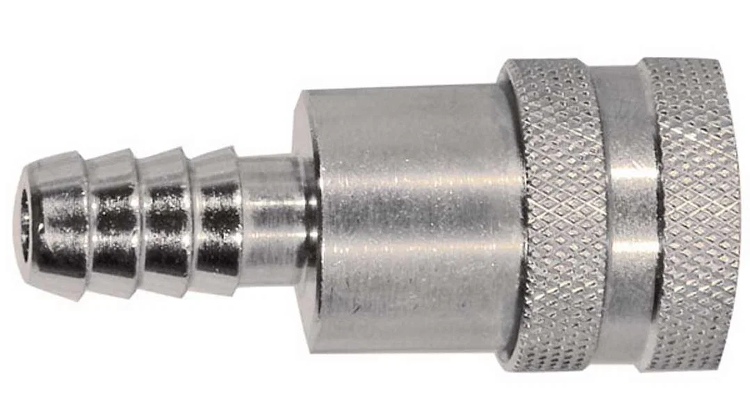 033492-10 – MOELLER Fuel Line Fitting, Connector Female Push-On 3/8 Inch Barb Straight Chrome Plated Silver Brass For...